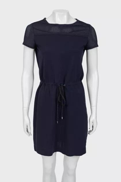 Dark blue tie dress