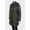 Dark green quilted down jacket