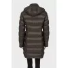 Dark green quilted down jacket
