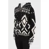 Wool black and white cardigan