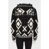 Wool black and white cardigan