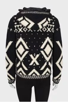 Wool black and white cardigan