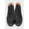 Boots with embroidered logo on toe