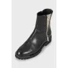 Decorated leather boots