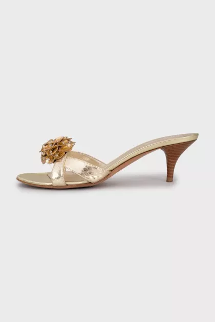 Gold embellished sandals
