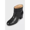 Leather block heel boots