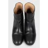 Leather block heel boots