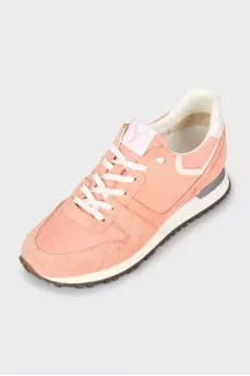 Pink suede sneakers