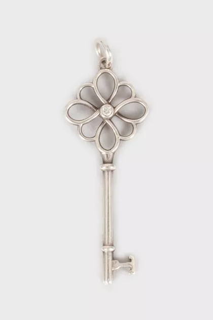 Silver pendant in the shape of a key
