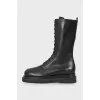 Leather boots with chunky soles