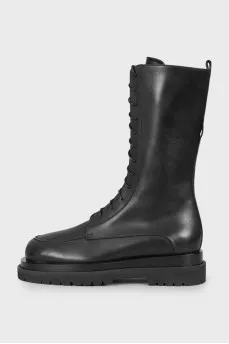 Leather boots with chunky soles