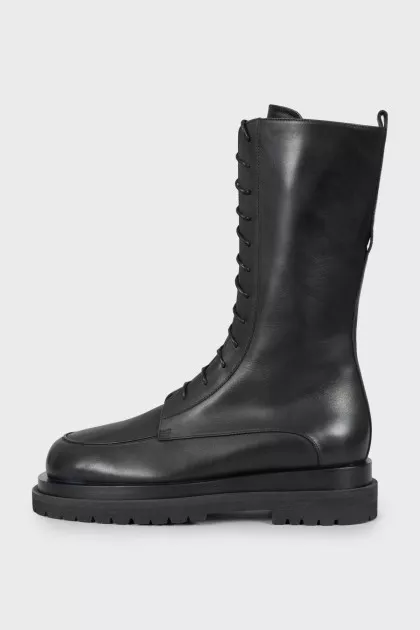 Leather boots with chunky soles