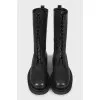 Leather boots with chunky soles