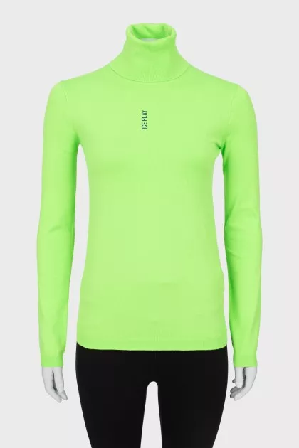 Bright green golf with brand logo