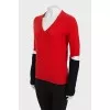 Cashmere sweater with accent sleeves