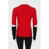 Cashmere sweater with accent sleeves