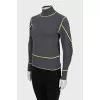 Gray sweater with contrast seams