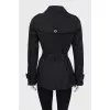 Black cropped trench coat with tag