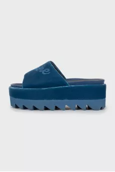 Chunky velor slides