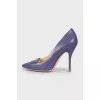 Purple leather shoes