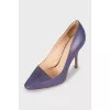 Purple leather shoes