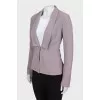 Slim fit jacket with V-neck
