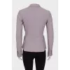 Slim fit jacket with V-neck