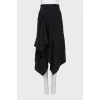 Black skirt with asymmetrical hem