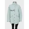 Wool coat with press-studs closure
