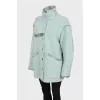 Wool coat with press-studs closure