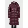 Dark purple quilted down jacket