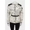 Black and white printed windbreaker