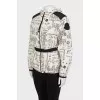 Black and white printed windbreaker
