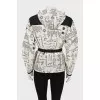 Black and white printed windbreaker