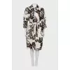 Printed silk shirtdress