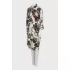 Printed silk shirtdress