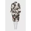 Printed silk shirtdress