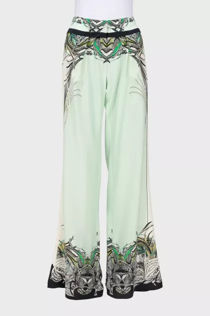 Printed silk trousers