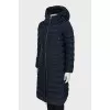 Dark blue quilted down jacket 