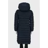 Dark blue quilted down jacket 