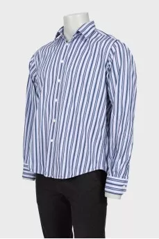 Men's mixed color striped shirt