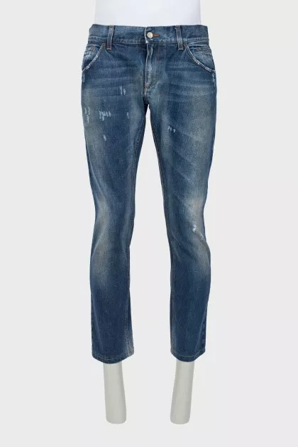 Men's jeans with distressed effect