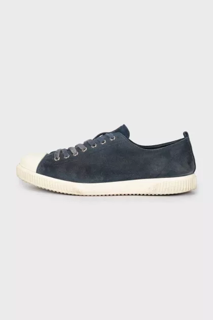 Men's blue suede sneakers