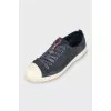 Men's blue suede sneakers
