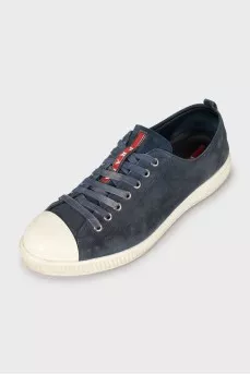 Men's blue suede sneakers