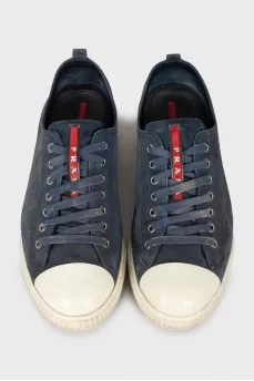 Men's blue suede sneakers