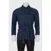 Men's dark blue jacket with belt