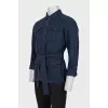 Men's dark blue jacket with belt