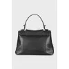 Leather bag with wicker