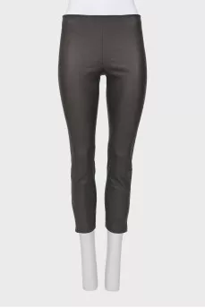 Gray leather trousers